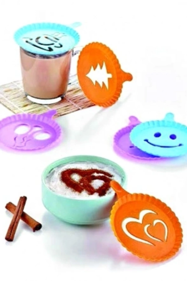 Renkli Kahve Süsleme Şablonları  - 4Lü Magic Süsleme Şablonu