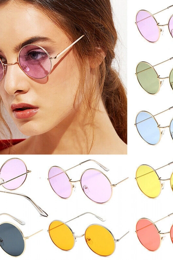 Renkli Lennon Retro İmaj Gözlükleri 6 Adet