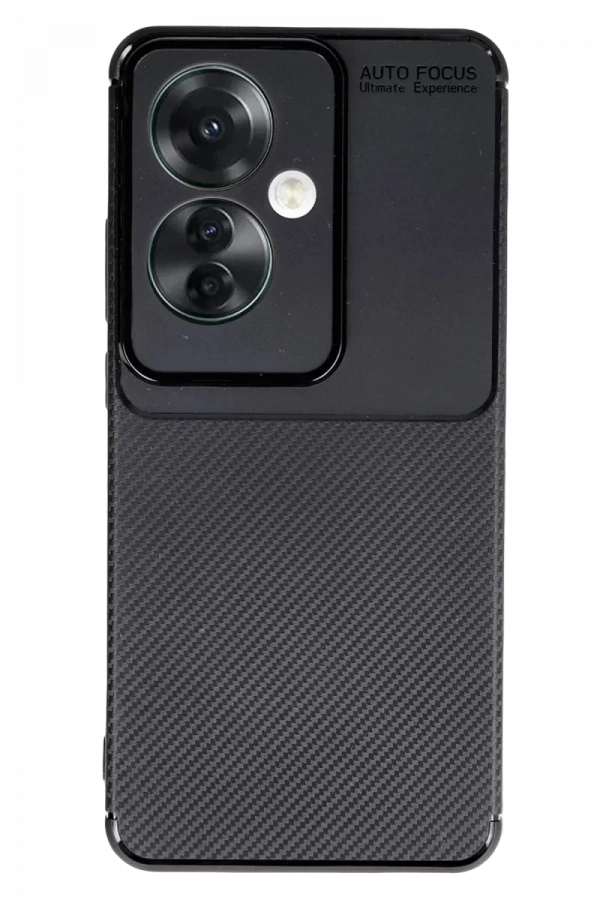 Reno 11F Kılıf Auto Focus Karbon Kapak - Siyah
