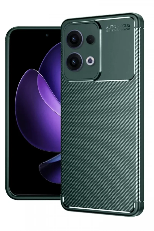 Reno 13 Pro Kılıf Auto Focus Karbon Kapak - Koyu Yeşil