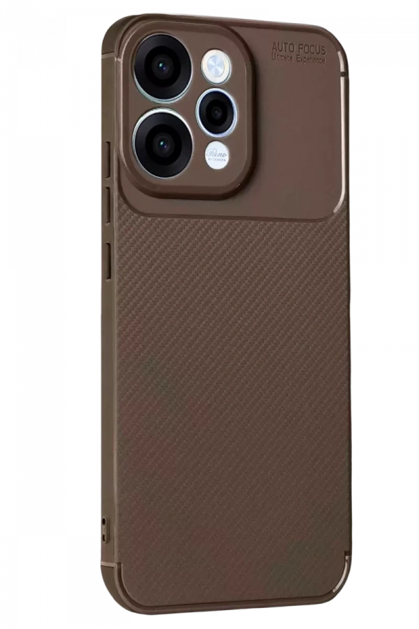 Reno 15 Auto Focus Karbon Kapak - Kahverengi