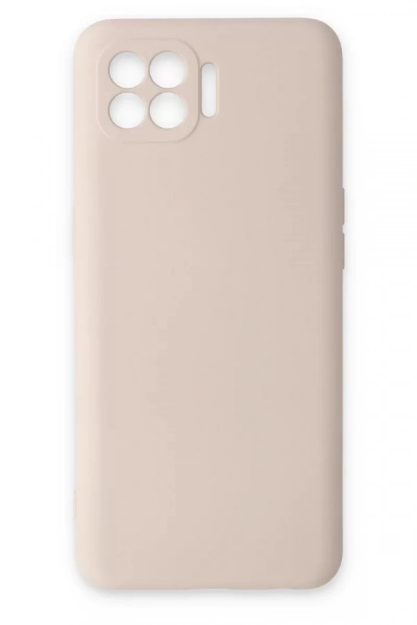 Reno 4 Lite Kılıf Nano içi Kadife Silikon - Pudra