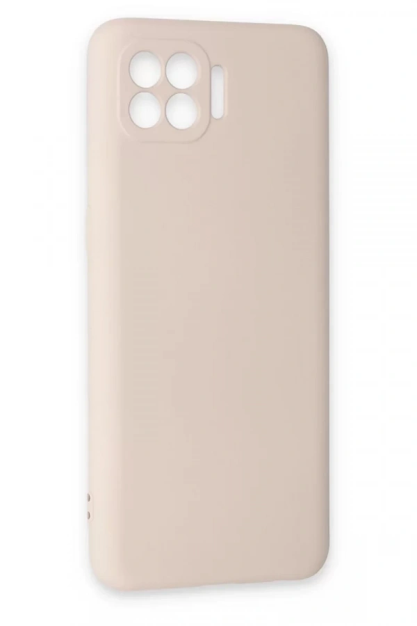 Reno 4 Lite Kılıf Nano içi Kadife Silikon - Pudra