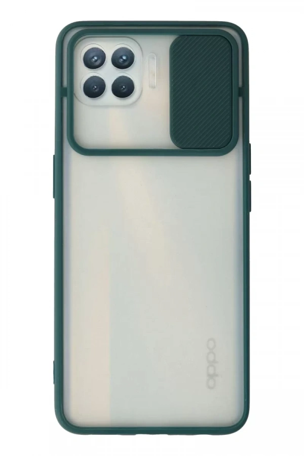 Reno 4 Lite Kılıf Palm Buzlu Kamera Sürgülü Silikon - Yeşil