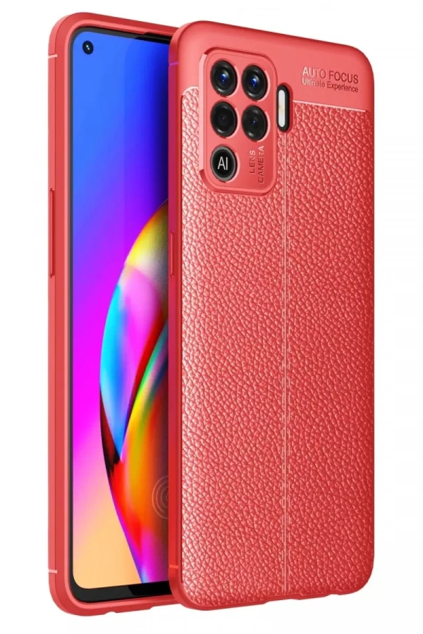 Reno 5 Lite Kılıf Auto Focus Kapak - Kırmızı
