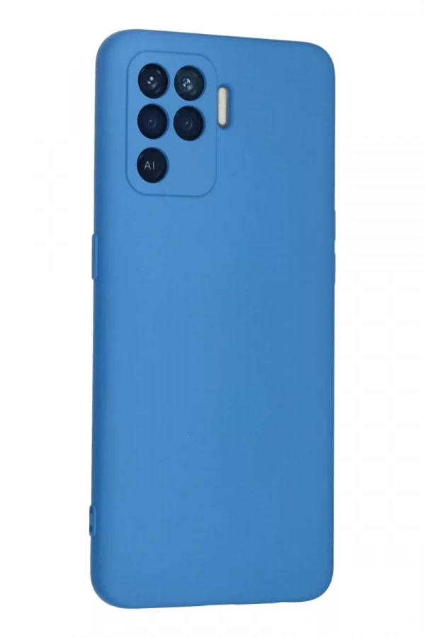 Reno 5 Lite Kılıf Nano içi Kadife Silikon - Mavi