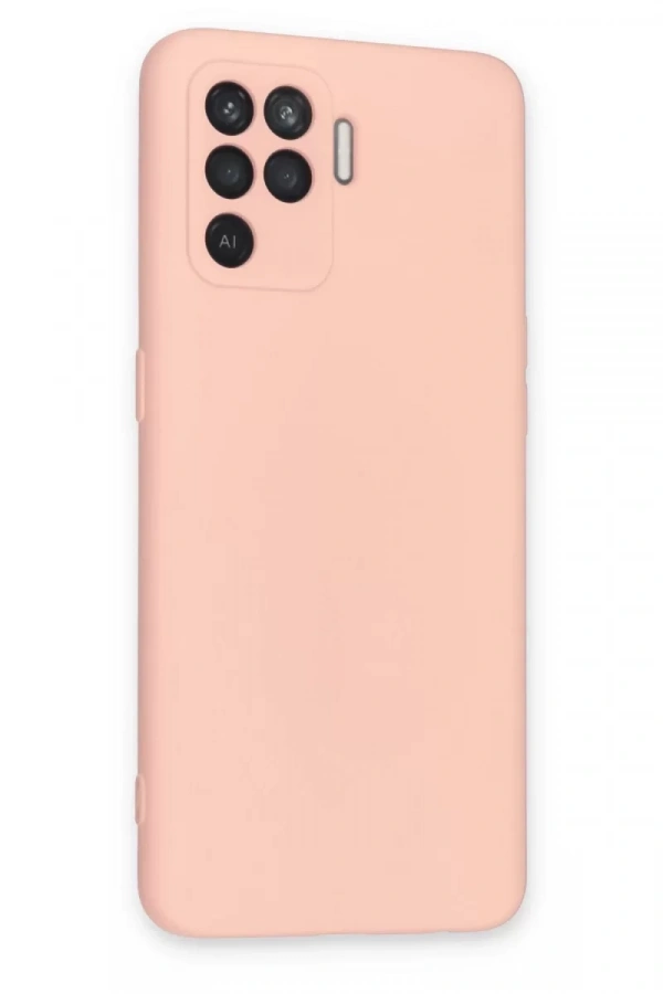 Reno 5 Lite Kılıf Nano içi Kadife Silikon - Pudra