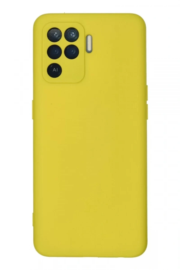 Reno 5 Lite Kılıf Nano içi Kadife Silikon - Sarı