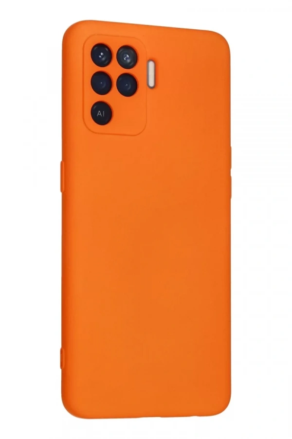 Reno 5 Lite Kılıf Nano içi Kadife Silikon - Turuncu