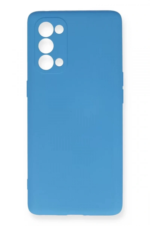 Reno 5 Pro Kılıf Nano içi Kadife Silikon - Mavi