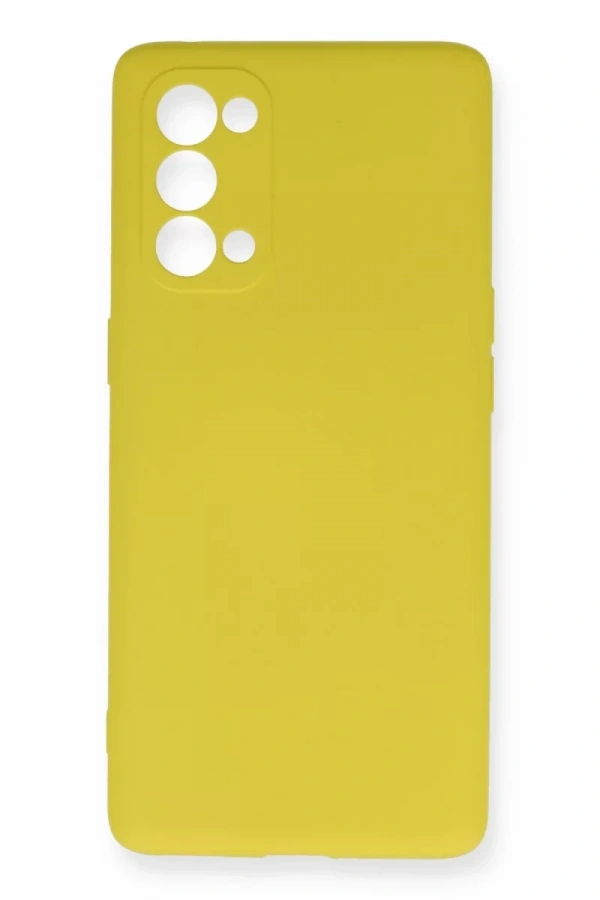 Reno 5 Pro Kılıf Nano içi Kadife Silikon - Sarı