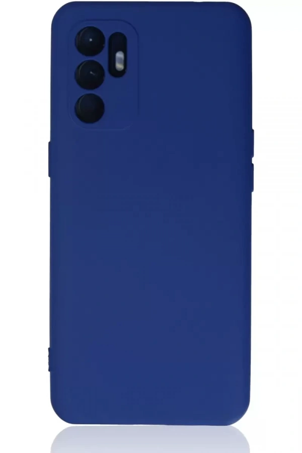 Reno 6 Kılıf Nano içi Kadife Silikon - Mavi