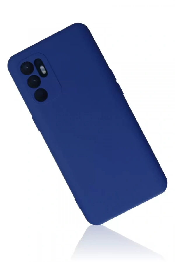 Reno 6 Kılıf Nano içi Kadife Silikon - Mavi