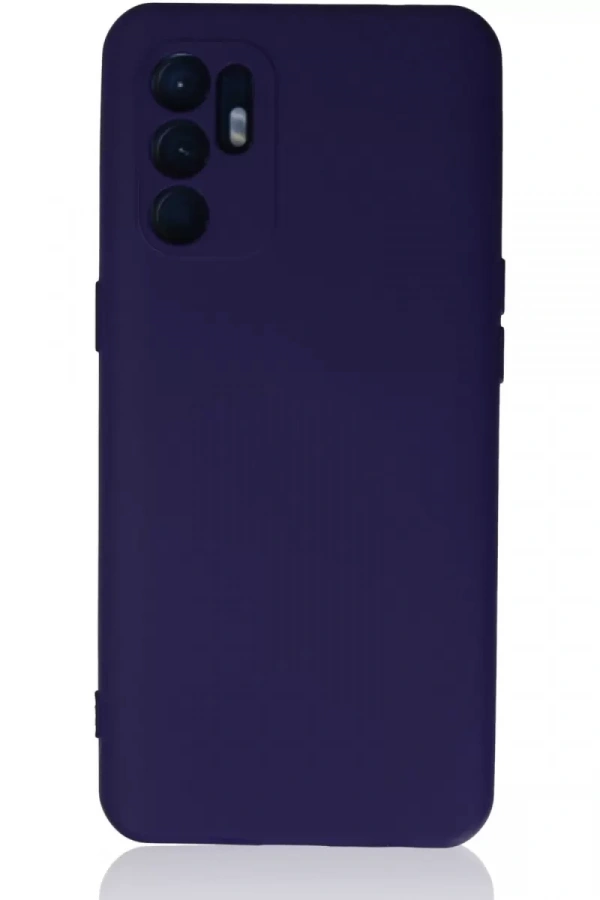 Reno 6 Kılıf Nano içi Kadife Silikon - Mor