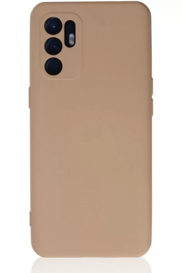Reno 6 Kılıf Nano içi Kadife Silikon - Pudra
