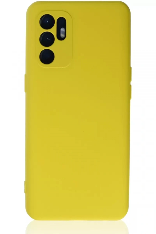 Reno 6 Kılıf Nano içi Kadife Silikon - Sarı1