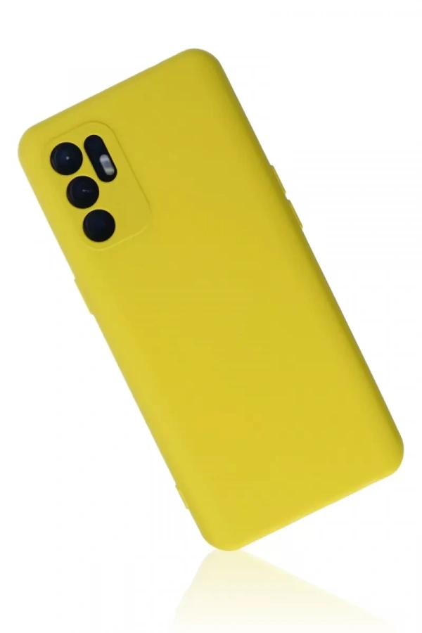 Reno 6 Kılıf Nano içi Kadife Silikon - Sarı1