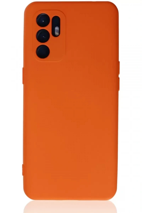 Reno 6 Kılıf Nano içi Kadife Silikon - Turuncu