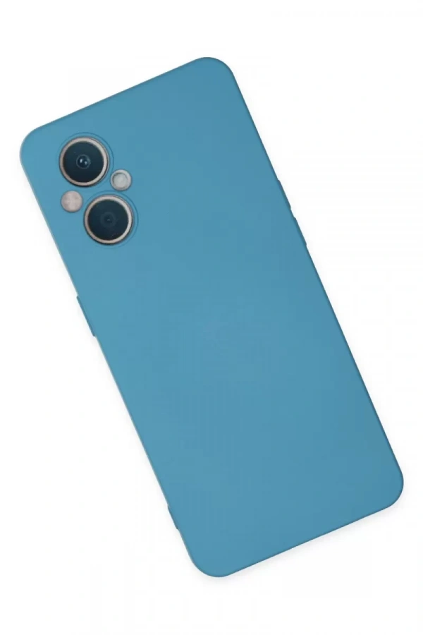 Reno 7 Lite Kılıf Nano içi Kadife Silikon - Mavi
