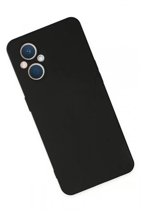 Reno 7 Lite Kılıf Nano içi Kadife Silikon - Siyah