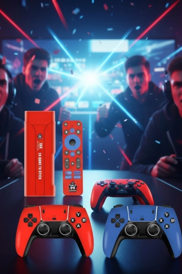 Retro Android Game Stick 64GB 10K HD Çift Kişilik Oyun Konsolu