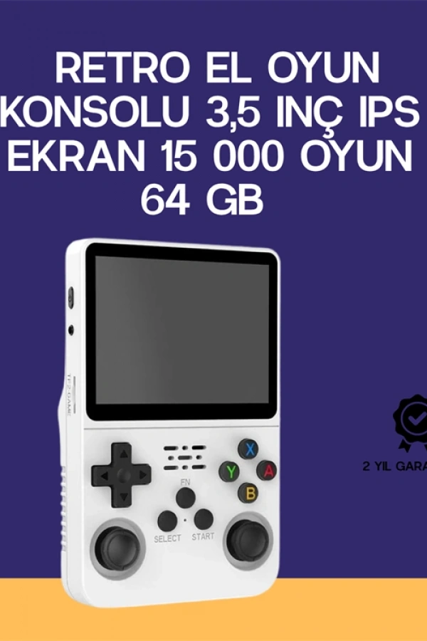 Retro El Konsolu 64 GB – 15.000 Oyun, Geniş Platform Desteği, 3.5” IPS Ekran