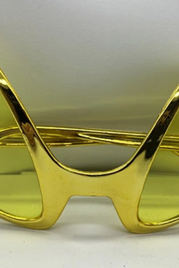 Retro Gözlük - 80 li 90 lı Yıllar Parti Gözlüğü Gold Renk