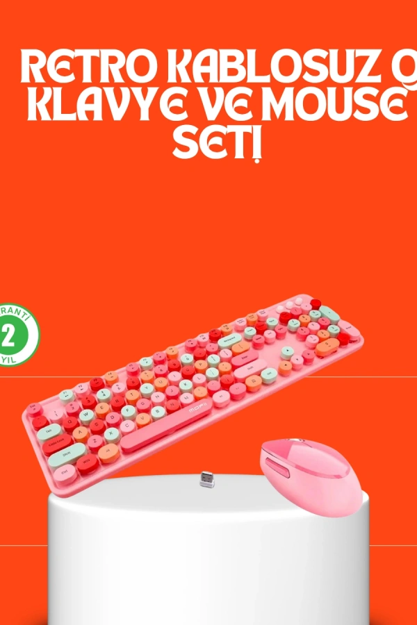 Retro Tarz Bluetooth 5.1 Klavye – Win/OSX/Android/iOS Uyumlu