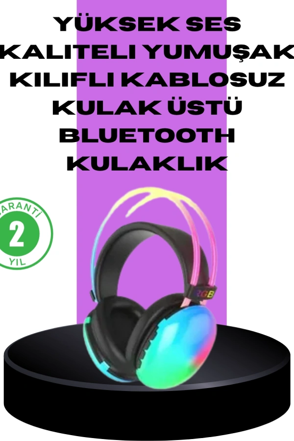 RGB Aydınlatmalı Kablosuz Bluetooth Kulaklığı