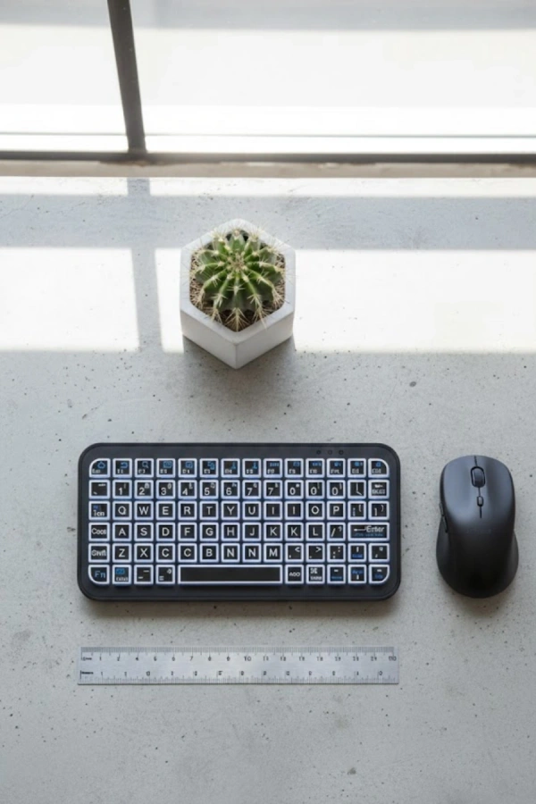 RGB Işıklı Kablosuz Mini Klavye 10 mm İnce Gövde