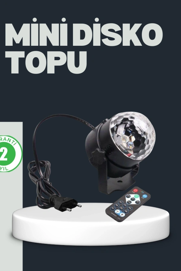 RGB LED Disko Küresi 7 Modlu Uzaktan Kumandalı