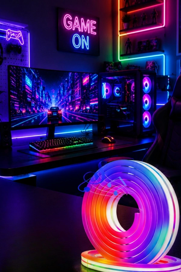 RGB Neon Led Şerit Işık Kumandalı USB Girişli Su Geçirmez Şerit Led