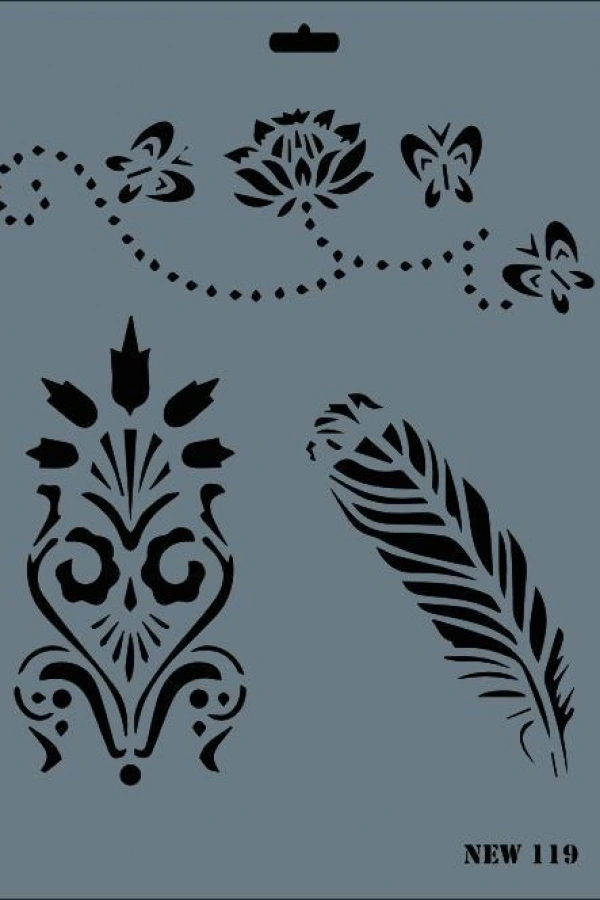 Rich New Seri N-119 Stencil 35x25 cm