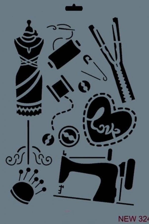 Rich New Seri N-324 Stencil 35x25 cm