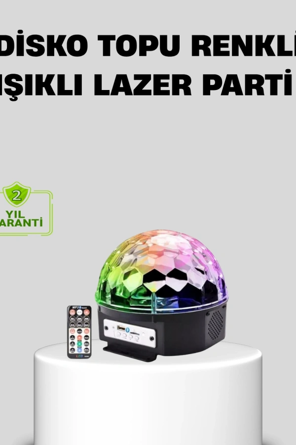 Ritim Hassasiyetli Bluetooth Hoparlörlü Disko Işığı Döner LED Efektli