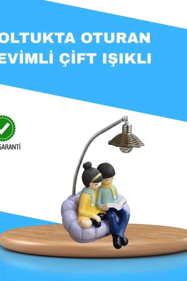 Romantik Çift Temalı Dekoratif Masa Lambası Yumuşak LED Işık