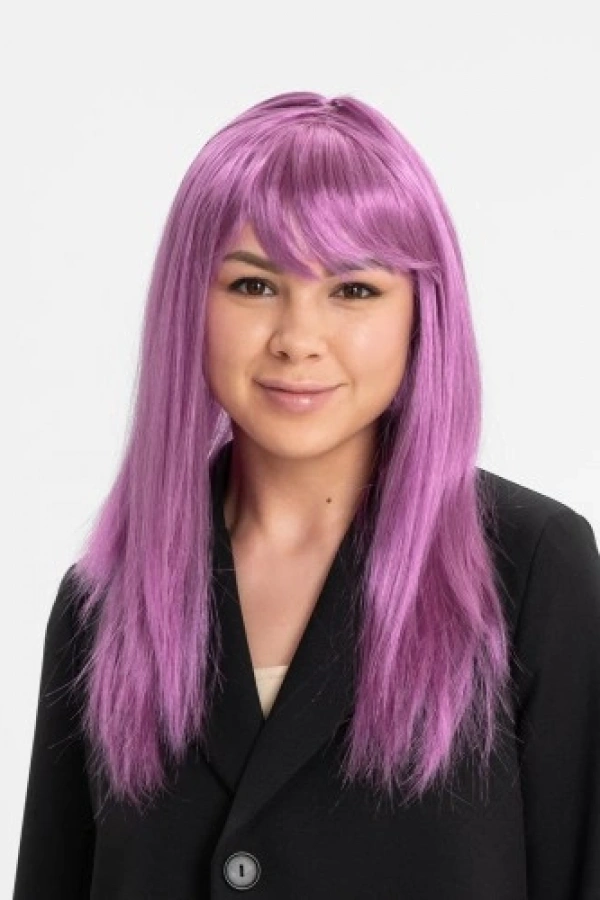 Rose Pembe Düz Kesim Peruk