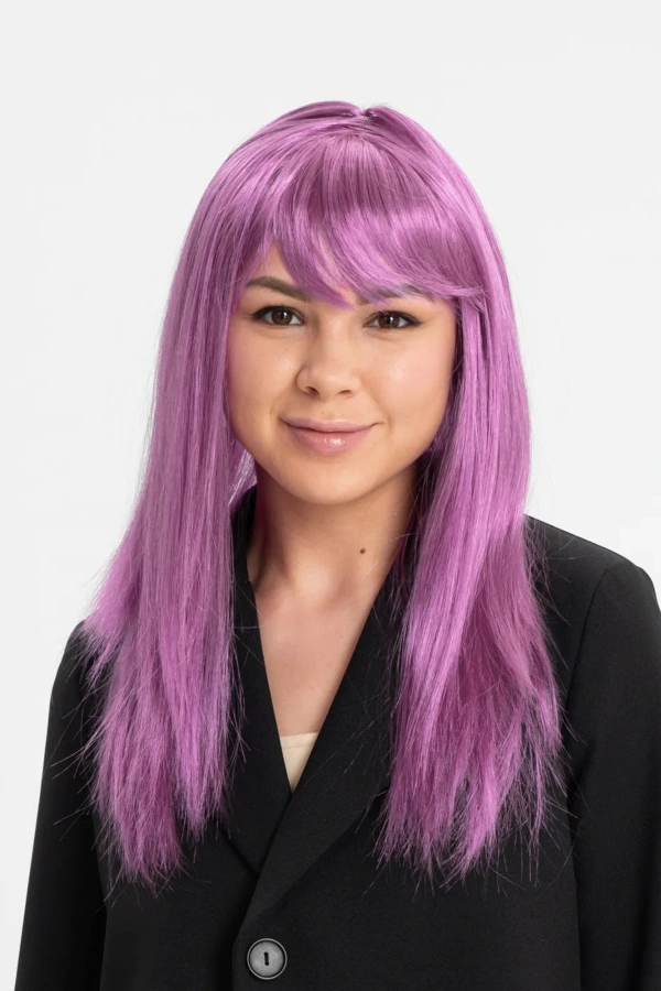 Rose Pembe Düz Kesim Peruk