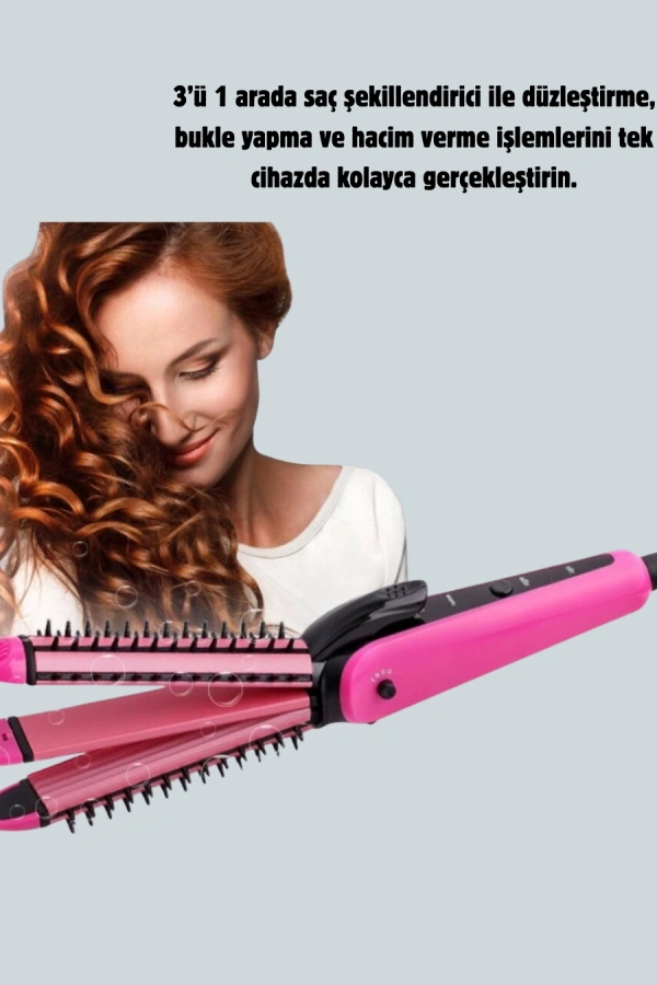 Saç Şekillendirici Maşa ve Düzleştirici 2’si 1 Arada