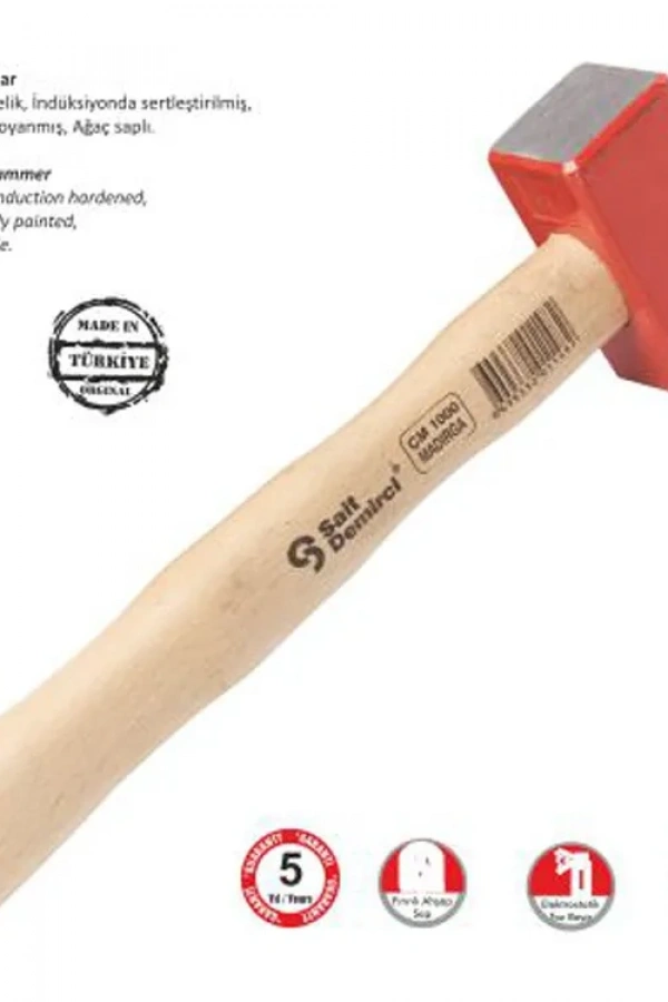 Sait Demirci Çelik Madırga 1000 gr - Ahşap Saplı