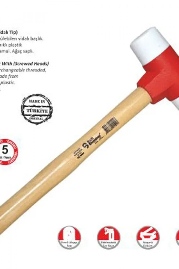 Sait Demirci Sert Plastik Çekiç No:30 - Ahşap Saplı
