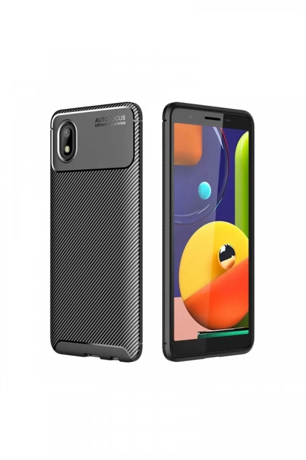 Samsung Galaxy A01 Core Kılıf Auto Focus Karbon Kapak - Siyah