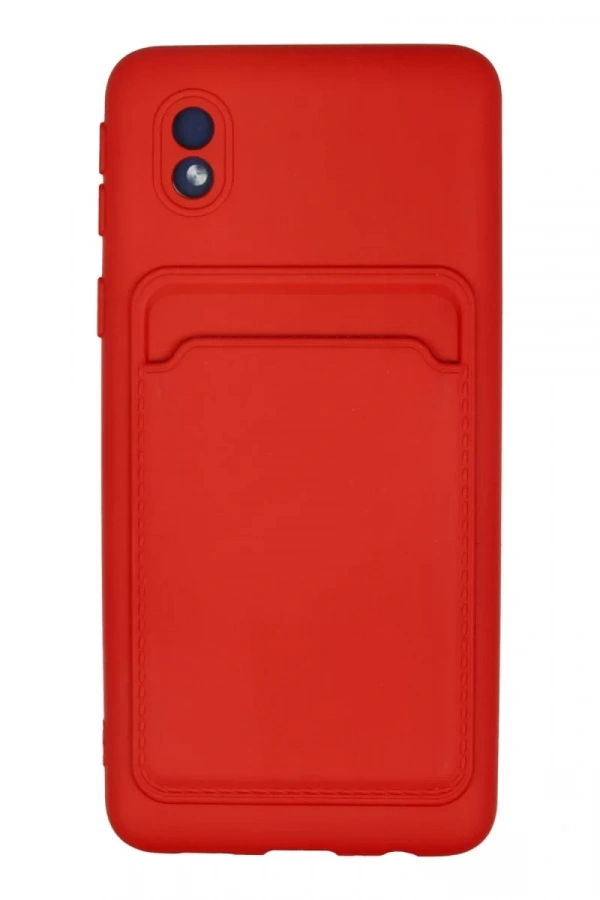 Samsung Galaxy A01 Core Kılıf Kelvin Kartvizitli Silikon - Kırmızı