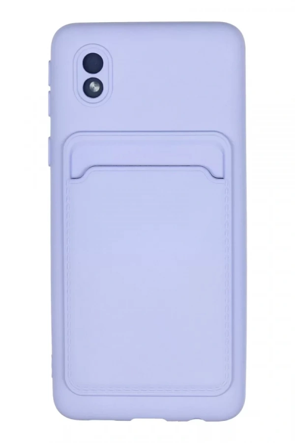 Samsung Galaxy A01 Core Kılıf Kelvin Kartvizitli Silikon - Lila
