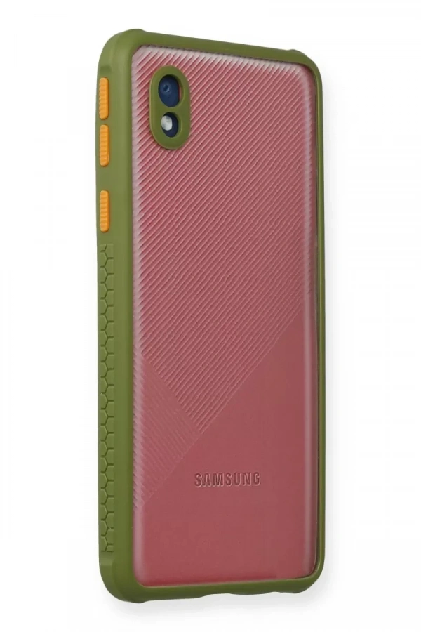 Samsung Galaxy A01 Core Kılıf Miami Şeffaf Silikon - Yeşil