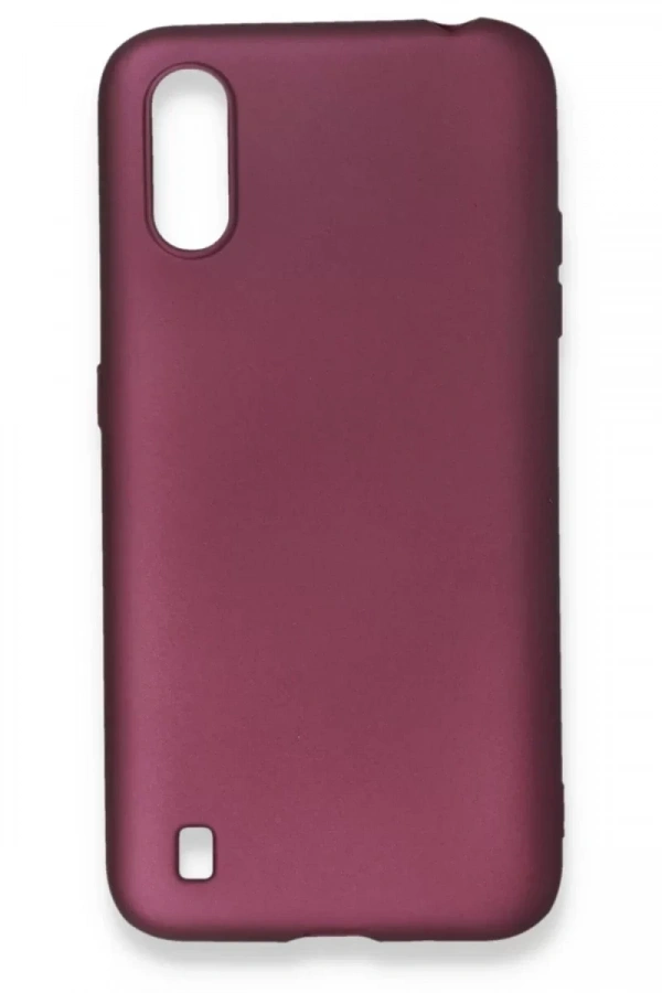 Samsung Galaxy A01 Kılıf First Silikon - Mürdüm