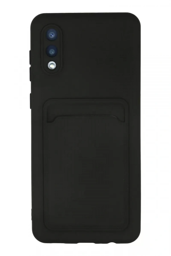 Samsung Galaxy A02 Kılıf Kelvin Kartvizitli Silikon - Siyah
