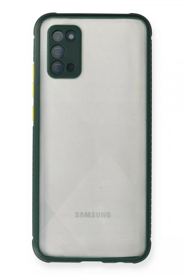Samsung Galaxy A02S Kılıf Miami Şeffaf Silikon - Koyu Yeşil