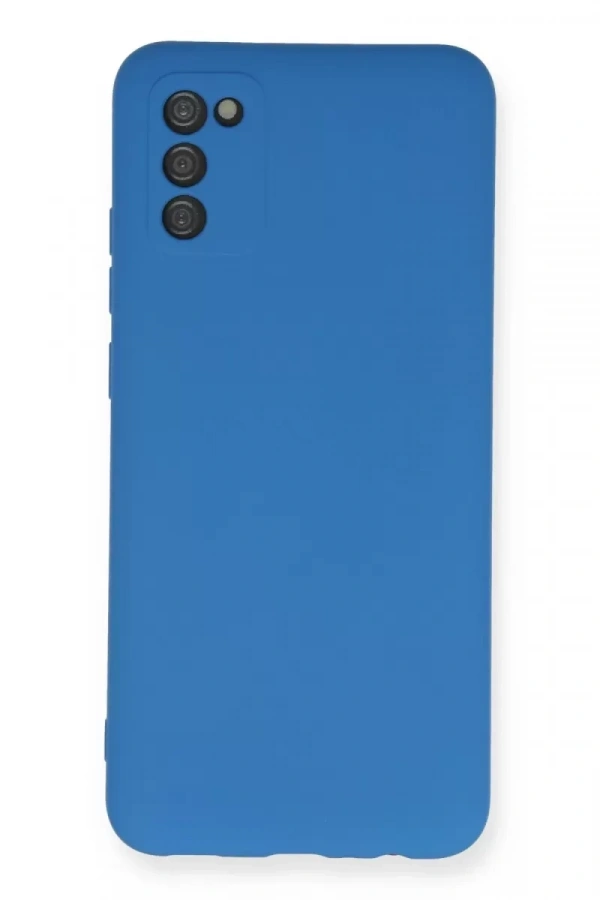 Samsung Galaxy A02S Kılıf Nano içi Kadife Silikon - Mavi