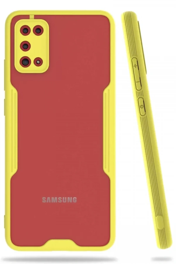 Samsung Galaxy A02S Kılıf Platin Silikon - Sarı